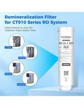 White Remineralization Filter for CT910 Series RO SystemsCT100-ALK Alkaline pH+